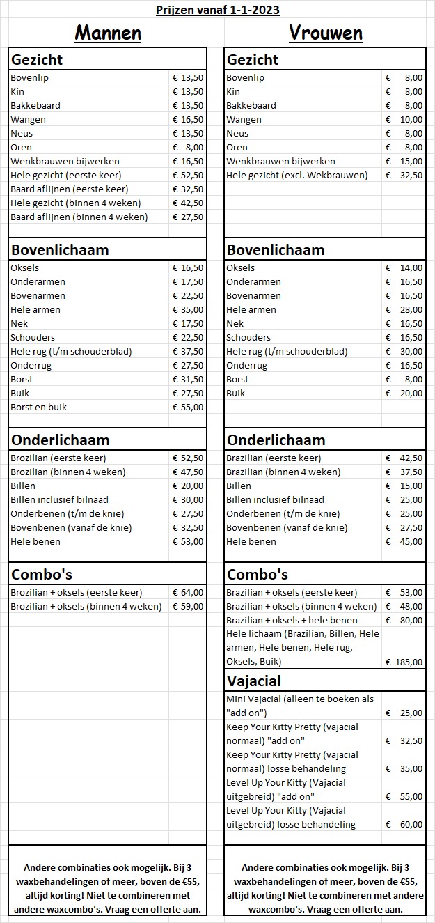 prijslijst 2023 1